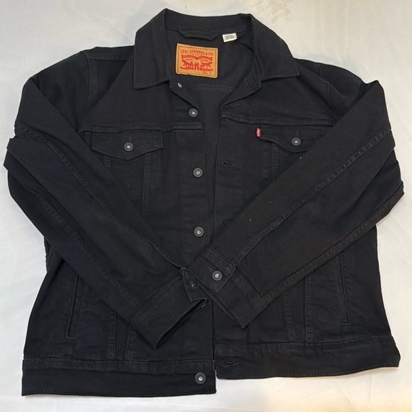 Men’s Large Levi’s black Jean jacket - Picture 1 of 4